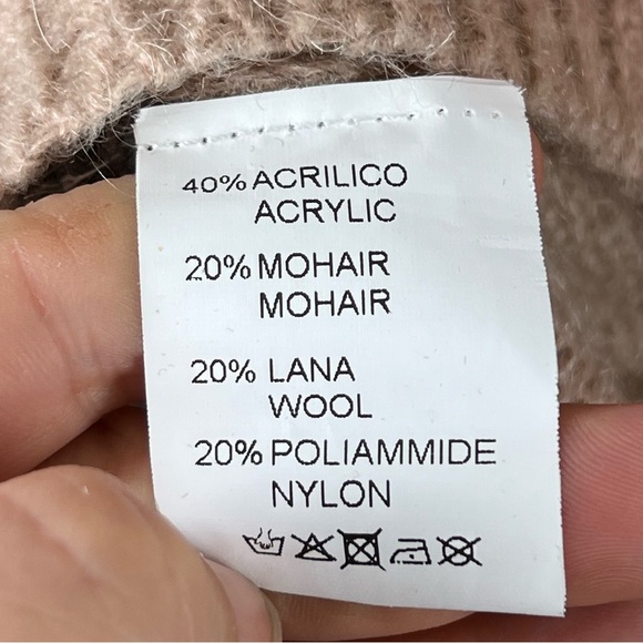 TENSIONE IN Colorblock V-Neck Cardigan Sweater SZ Large Mohair Wool Blend Italy - Picture 7 of 10